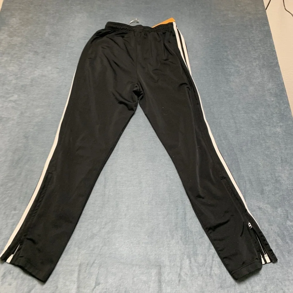 Adidas Primegreen Track Pants Mens Medium Black 3 Stripes Ankle Zip Drawstring
